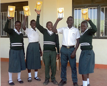 Solar lamps gifted to Suubi Secondary college students