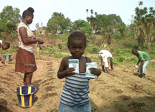 Kids planting seeds